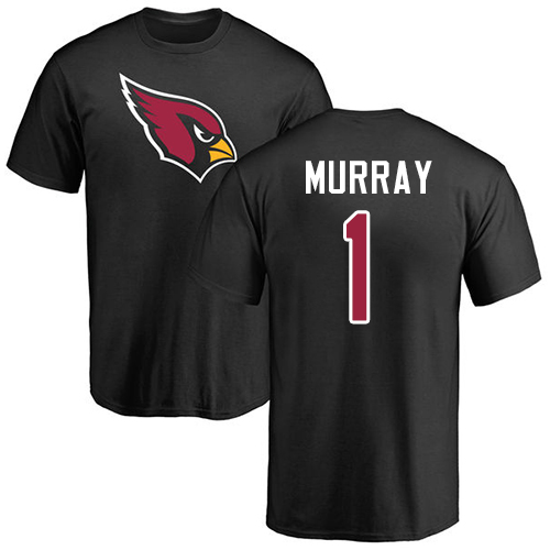 Arizona Cardinals Men Black Kyler Murray Name And Number Logo NFL Football #1 T Shirt->nfl t-shirts->Sports Accessory